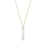 Wholesale jewelry 18K Gold PVD Stainless Steel Hidden Message Sliding Blank Bar Necklace- stainless main 