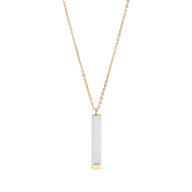 Wholesale jewelry 18K Gold PVD Stainless Steel Hidden Message Sliding Blank Bar Necklace- stainless main 