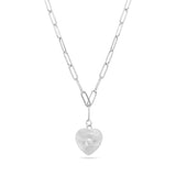 CZ Heart Paperclip Pendant Necklace