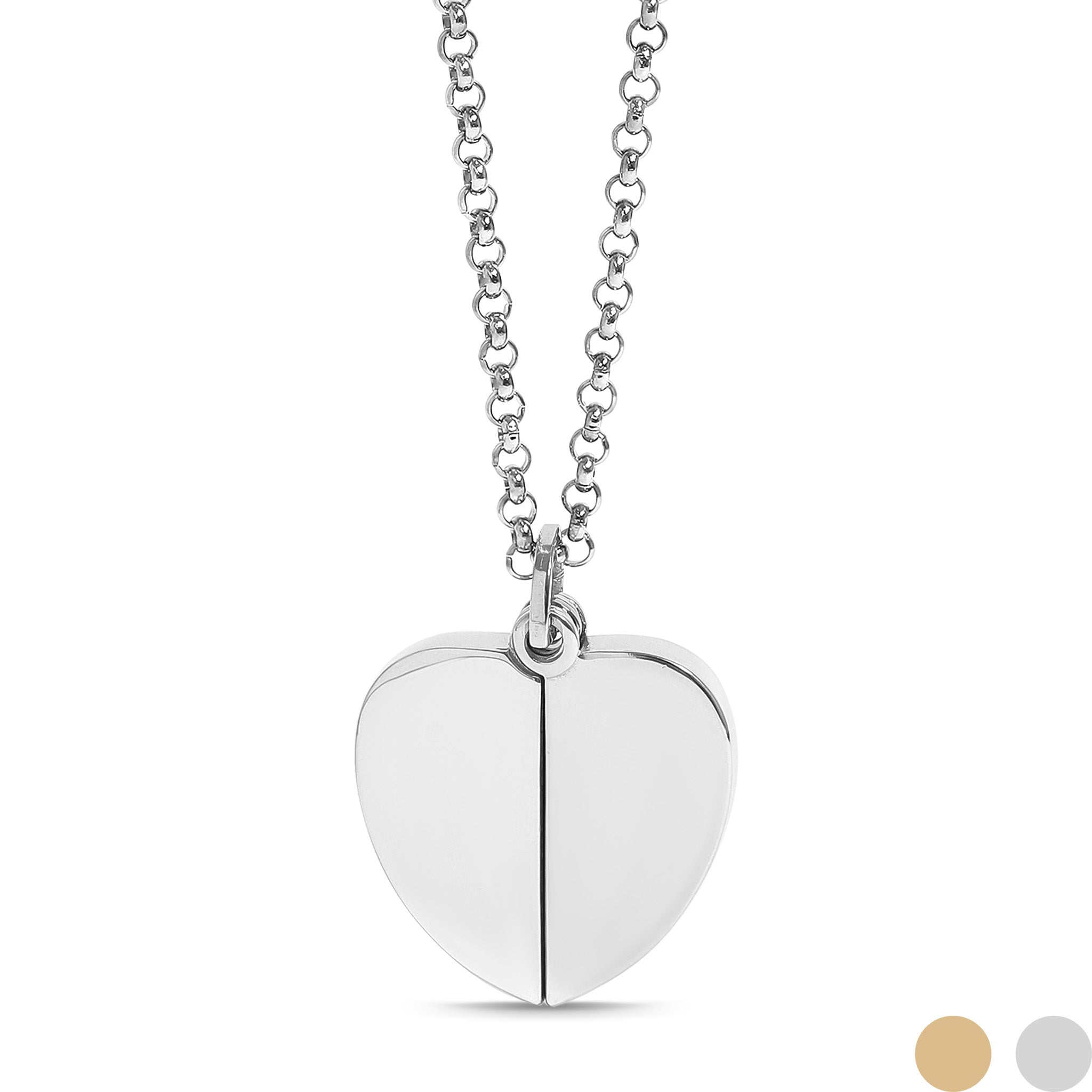 18K Gold PVD Blank Stainless Steel Heart Shaped Hidden Message Necklace