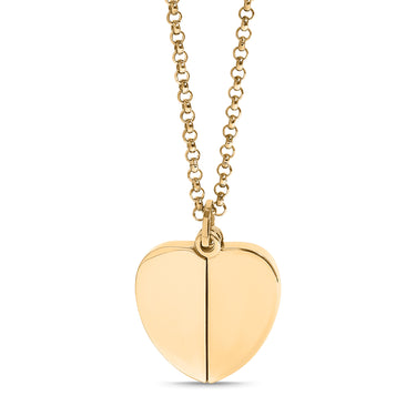 18K Gold PVD Blank Stainless Steel Heart Shaped Hidden Message Necklace