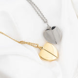 wholesale jewelry 18K Gold PVD Stainless Steel Blank Heart Hidden Message Necklace- gold and stainless studio 