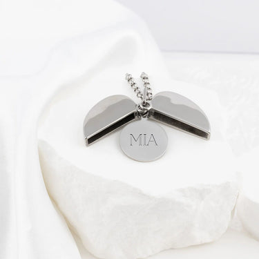 wholesale jewelry 18K Gold PVD Stainless Steel Blank Heart Hidden Message Necklace- stainless studio 