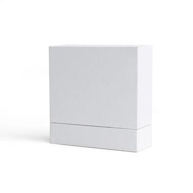 White rectangular jewelry box on a white background