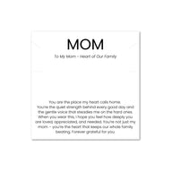 Card with text 'MOM' and a heartfelt message to a mother on a white background