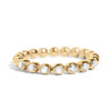18k Gold PVD Coated Beaded Stainless Steel CZ Stacking Ring / CSR0007