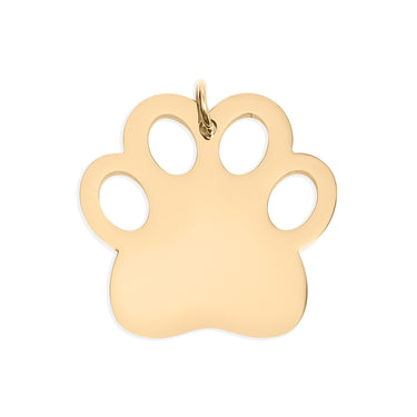 18K Gold PVD Blank  Dog Paw Pet Tag 