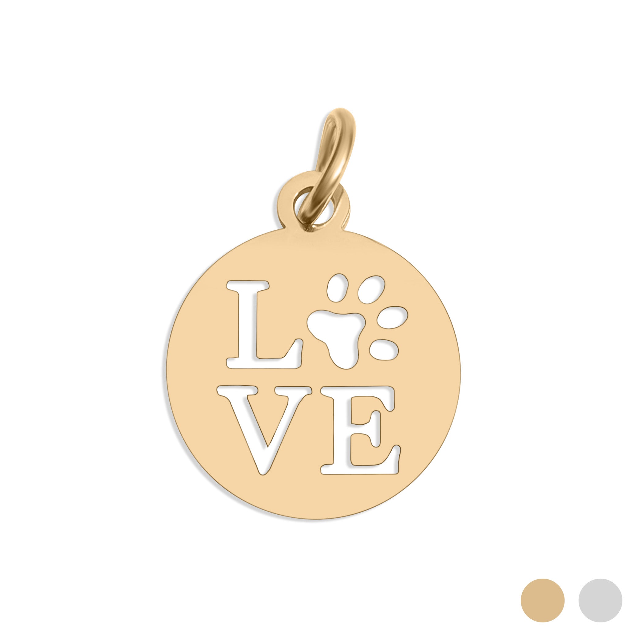 18K gull PVD rustfritt stål Paw Print Love Charm/PDL0136