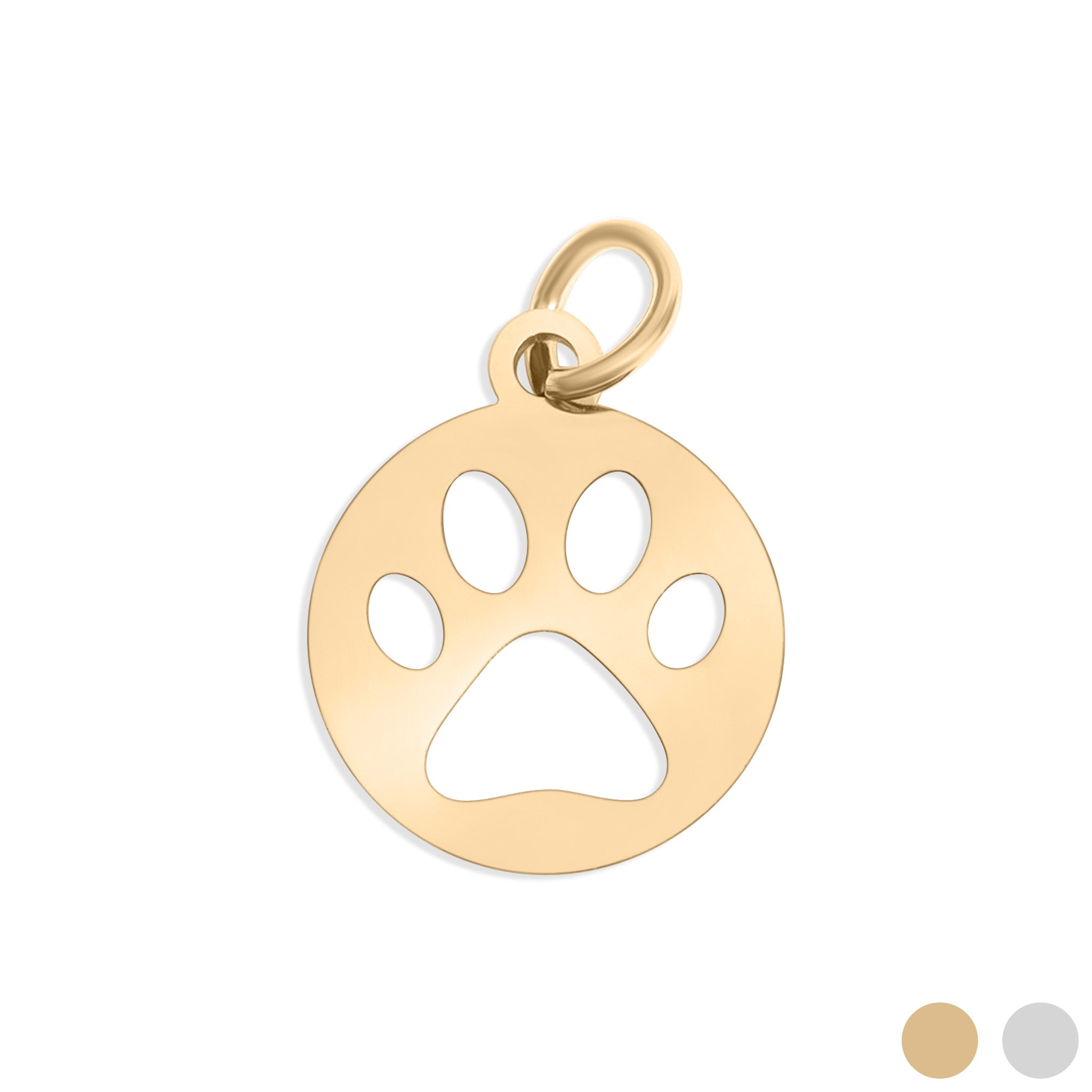 18K guld PVD rostfritt stål Paw Print Charm / PDL0138