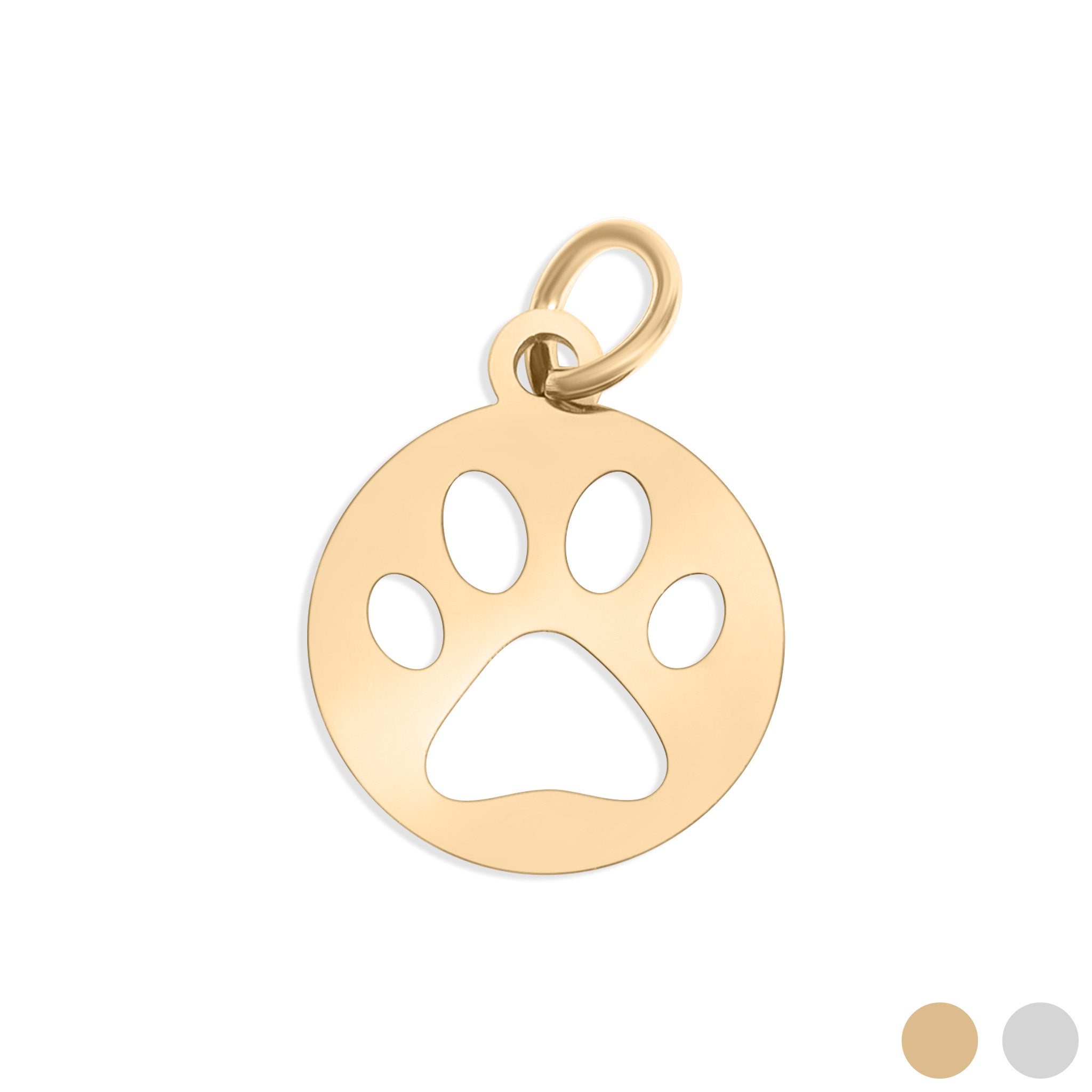 18K gull PVD rustfritt stål Paw Print Charm/PDL0138