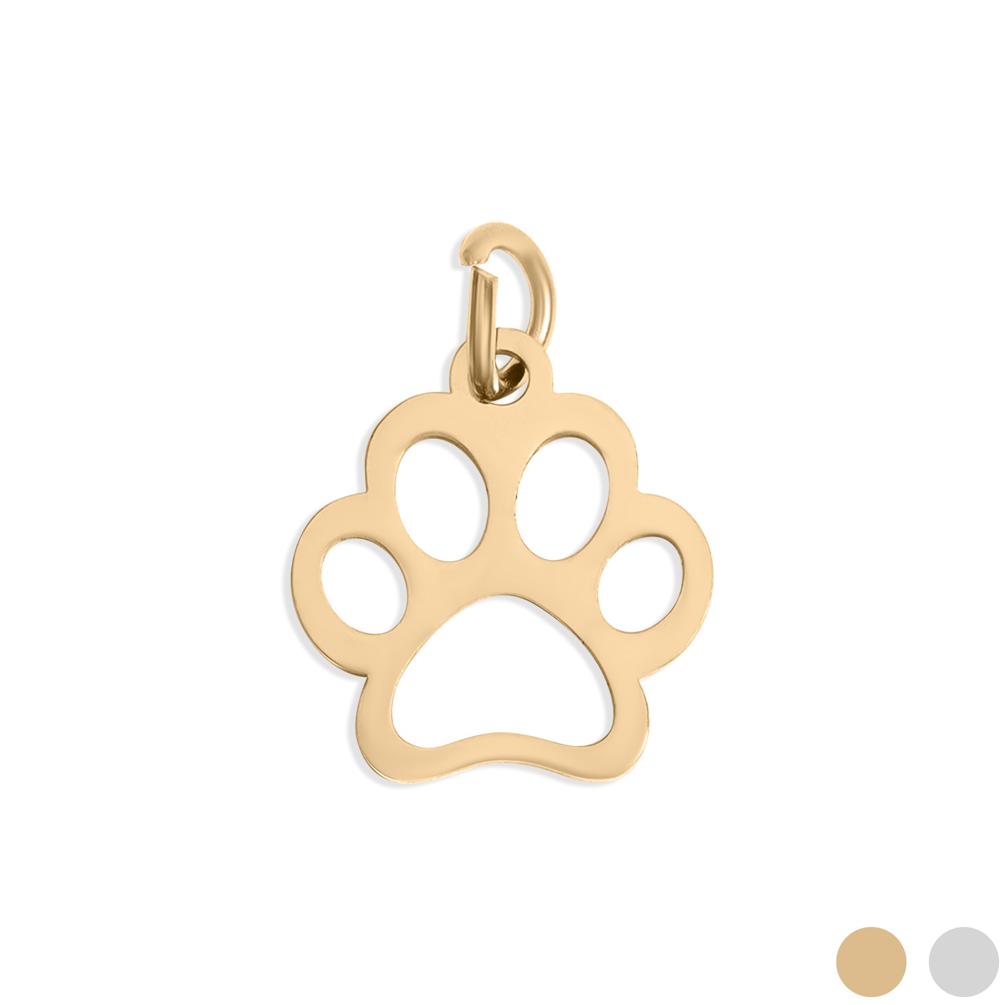 18K guld PVD rostfritt stål Paw Print Charm / PDL0141