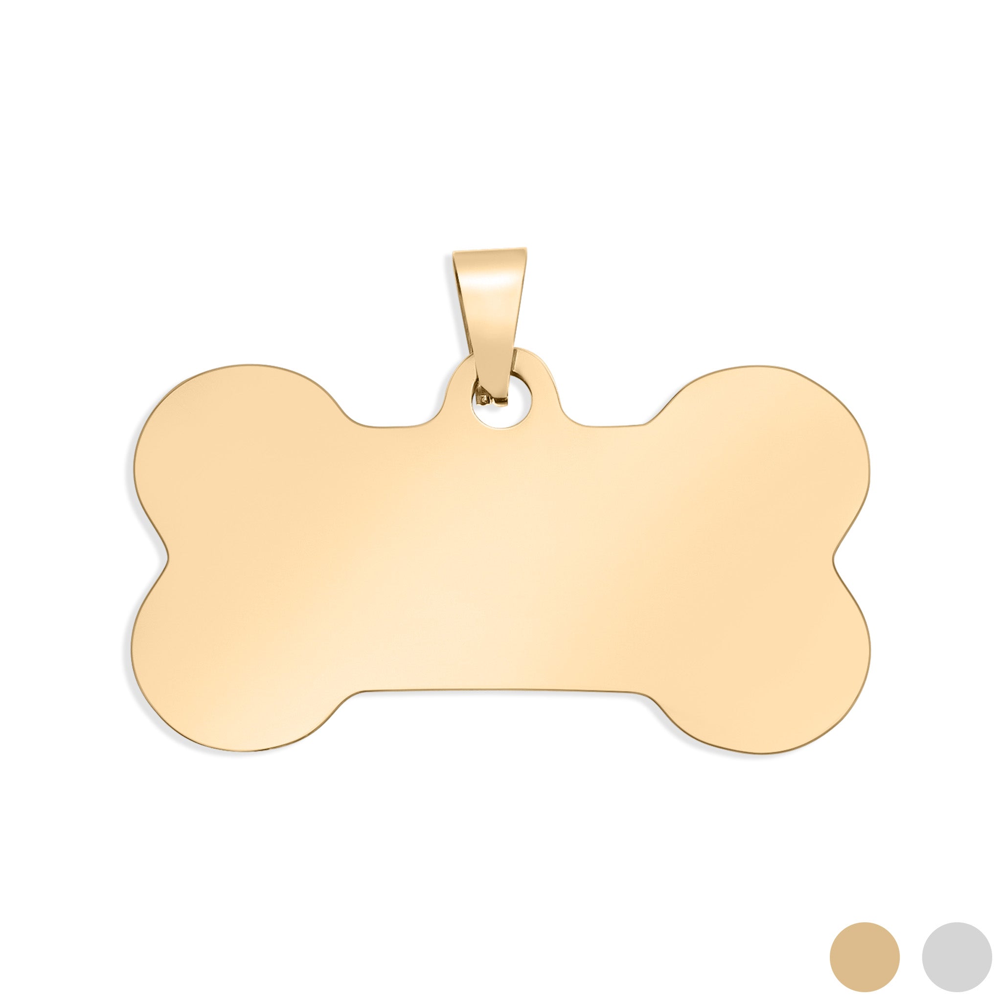 18K guld PVD rostfritt stål Blank Dog Bone Pet Tag / PDL0134