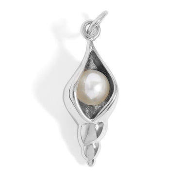 Conch shell charm with pearl