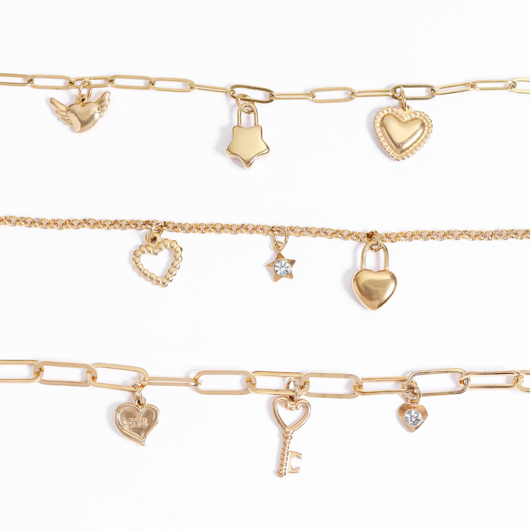 Love and friendship charm bar charm set