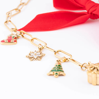 Wholesale Jewelry 18K Gold PVD Stainless Steel Snowflake Charm- gold collection shot 