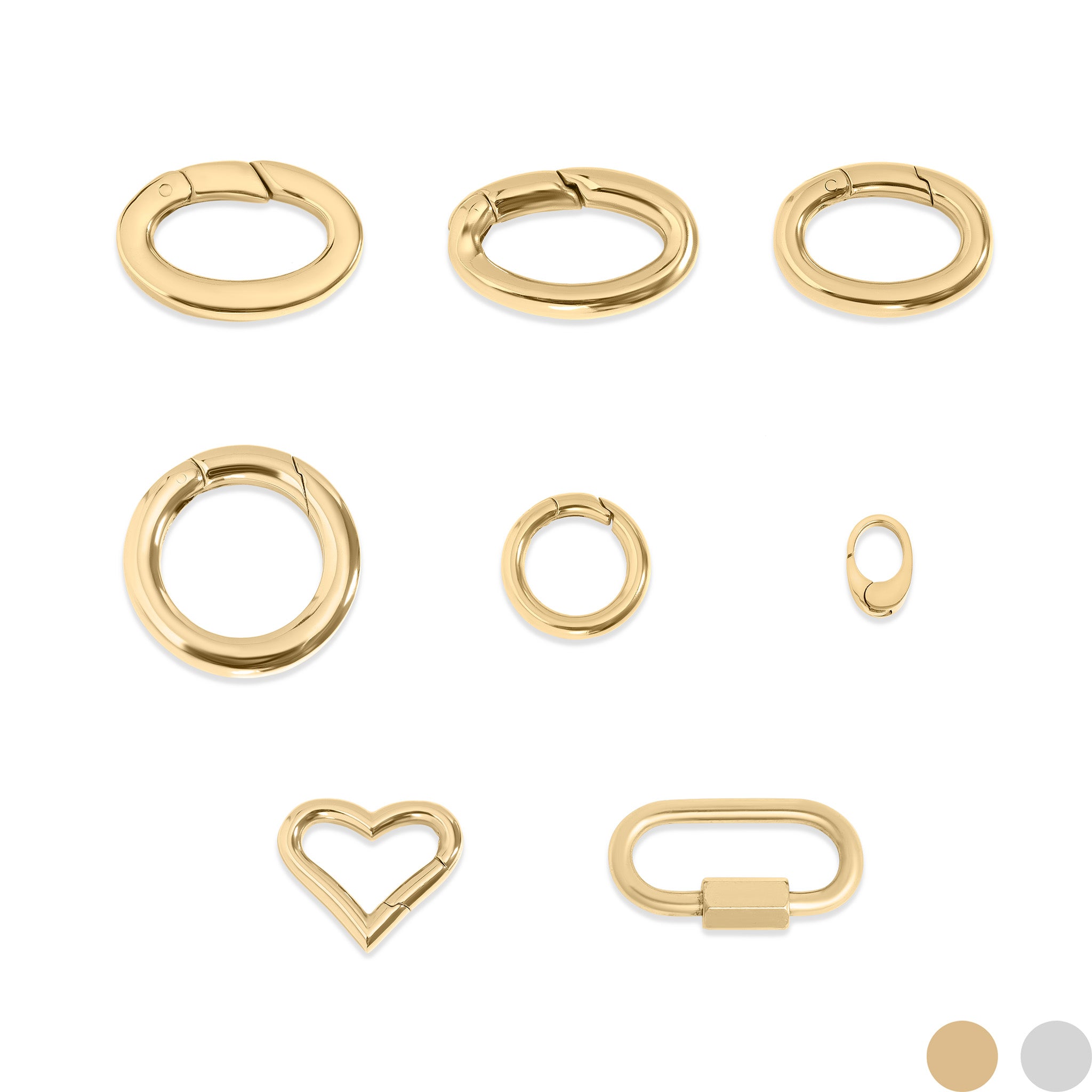 18k Gold PVD Rostfritt stål Carabiner Variety Pack / BND 0068