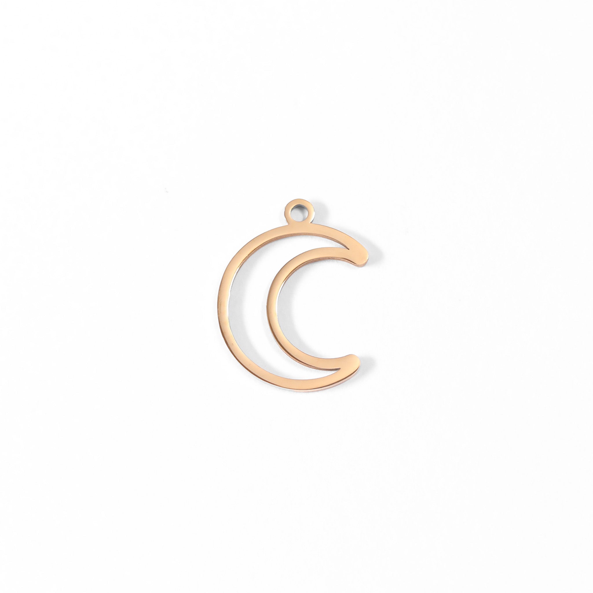 18K Gold PVD Stainless Steel Crescent Moon Charm / PDL0043