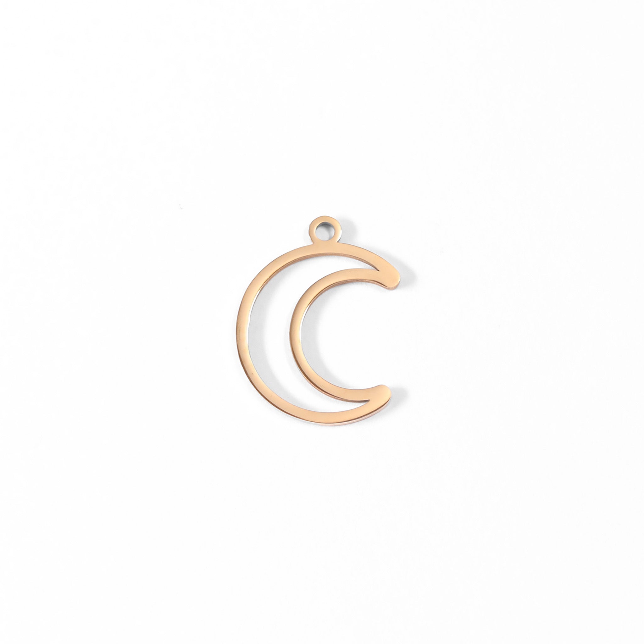 18K guld PVD rostfritt stål Crescent Moon Charm / PDL0043