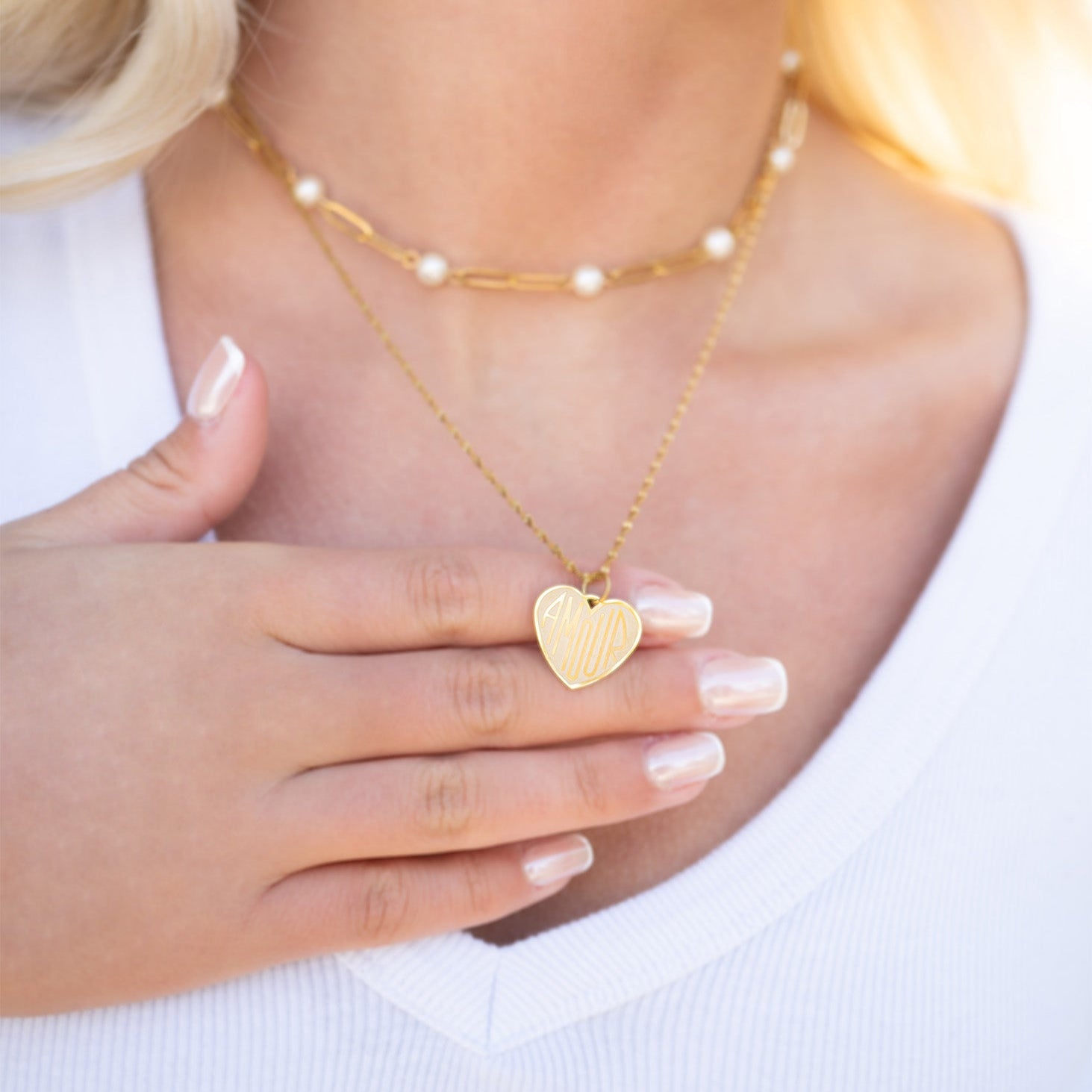 Amour heart pendant