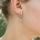 Classic Heart Huggie Charm Earrings
