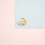 18K Gold PVD Stainless Steel Adjustable "Faith" Ring