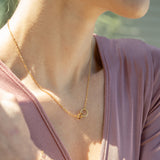 18K Gold PVD Stainless Steel Intertwined Rings Necklace / CHN0078