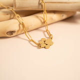 18K Gold PVD Paperclip Connector Chain Necklace