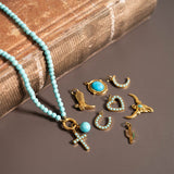 Turquoise charms with charm keeper