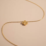 18K Gold PVD Stainless Steel Lucky Clover Charm Necklace / CHN0046