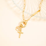 18K Gold PVD Stainless Steel Paw Print Charm