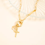 Engravable Paperclip Charm Holder Necklace