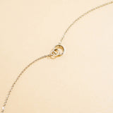 18K Gold PVD Stainless Steel Intertwined Rings Necklace / CHN0078