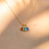 18K Gold PVD Teardrop Birthstone Charm