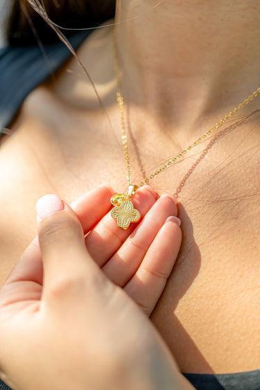 Sunburst Gold Clover Charm