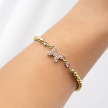 18K Gold PVD Stainless Steel Butterfly Stretch Bracelet