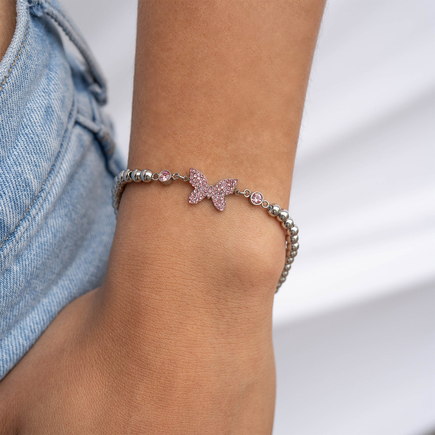 18K Gold PVD Stainless Steel Butterfly Stretch Bracelet