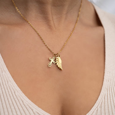 18K Gold PVD Stainless Steel Faith and Love Charm Bundle