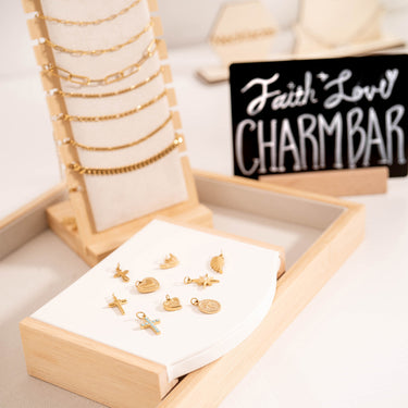 18K Gold PVD Stainless Steel Faith and Love Charm Bundle