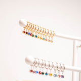 18K Gold PVD Birthstone Huggie Earring