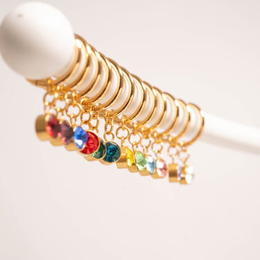 18K Gold PVD Birthstone Huggie Earring