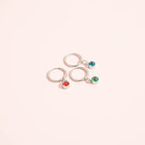 Stainless Steel Birthstone Huggie Earrings