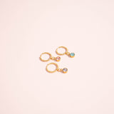 18K Gold PVD Birthstone Huggie Earring