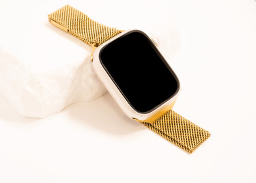 Gold Smart Watch Adjustable Mesh Band