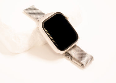 Silver Smart Watch Adjustable Mesh Band