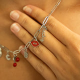 18K Gold PVD Stainless Steel Lips Charm