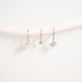 Huggie With Evil Eye Charm Earrings