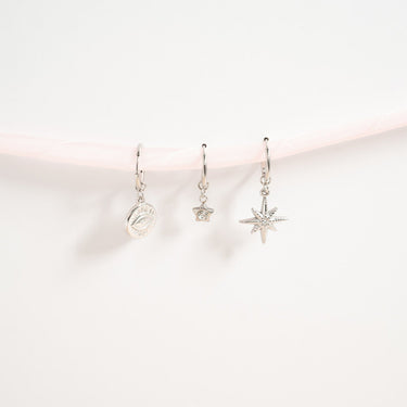 Huggie With Evil Eye Charm Earrings