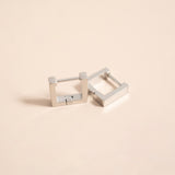 18K Gold PVD Stainless Steel Square Huggie Earrings / ERJ0053