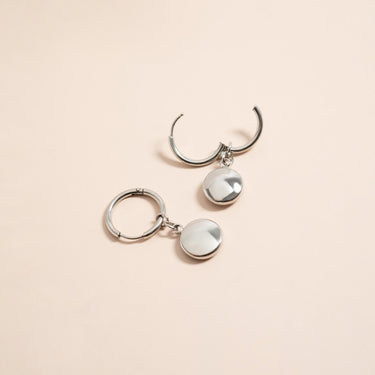 Coin Pendant Earrings Stainless 