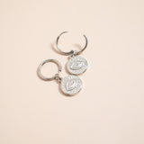 Huggie With Evil Eye Charm Earrings